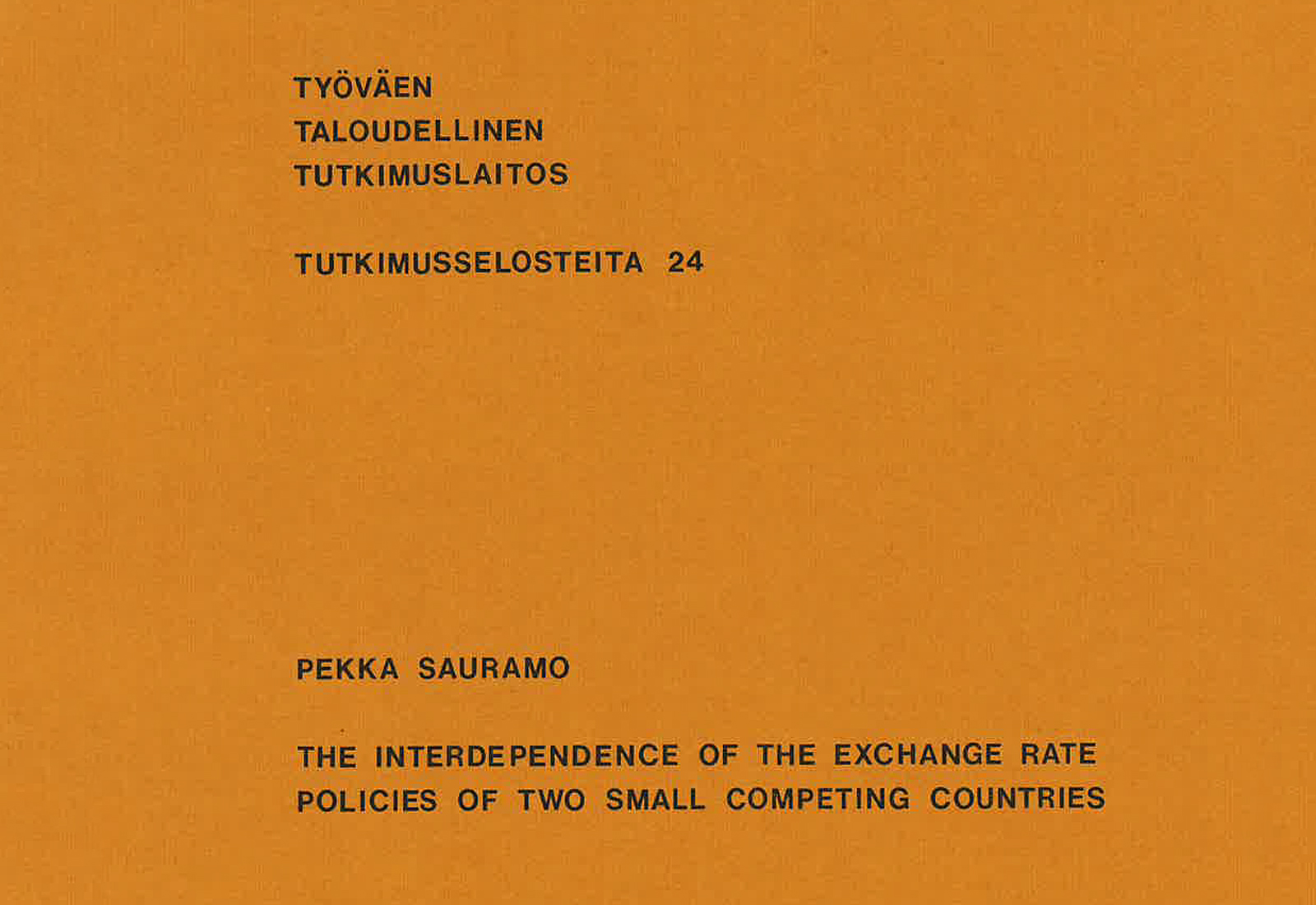 The Interdependence of the Exchange Rate Policies of Two Small Competing Countries