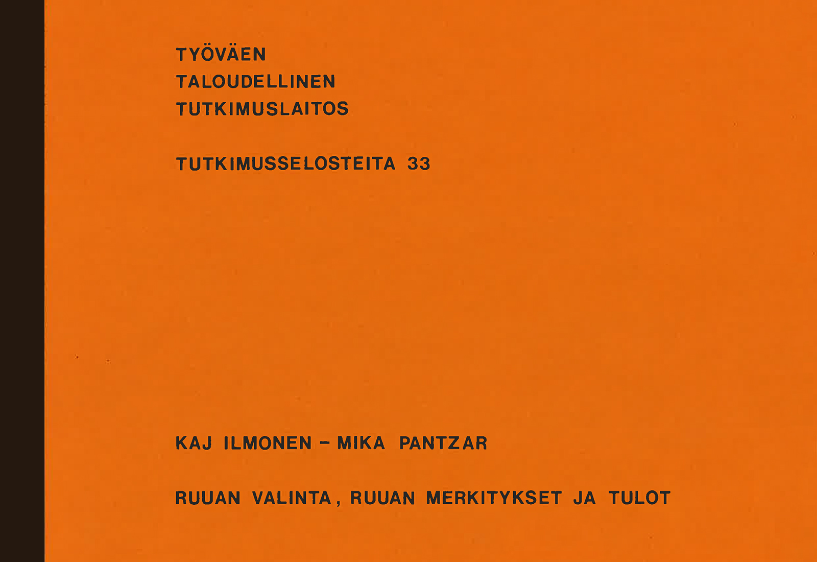 Ruuan valinta, ruuan merkitys ja tulot