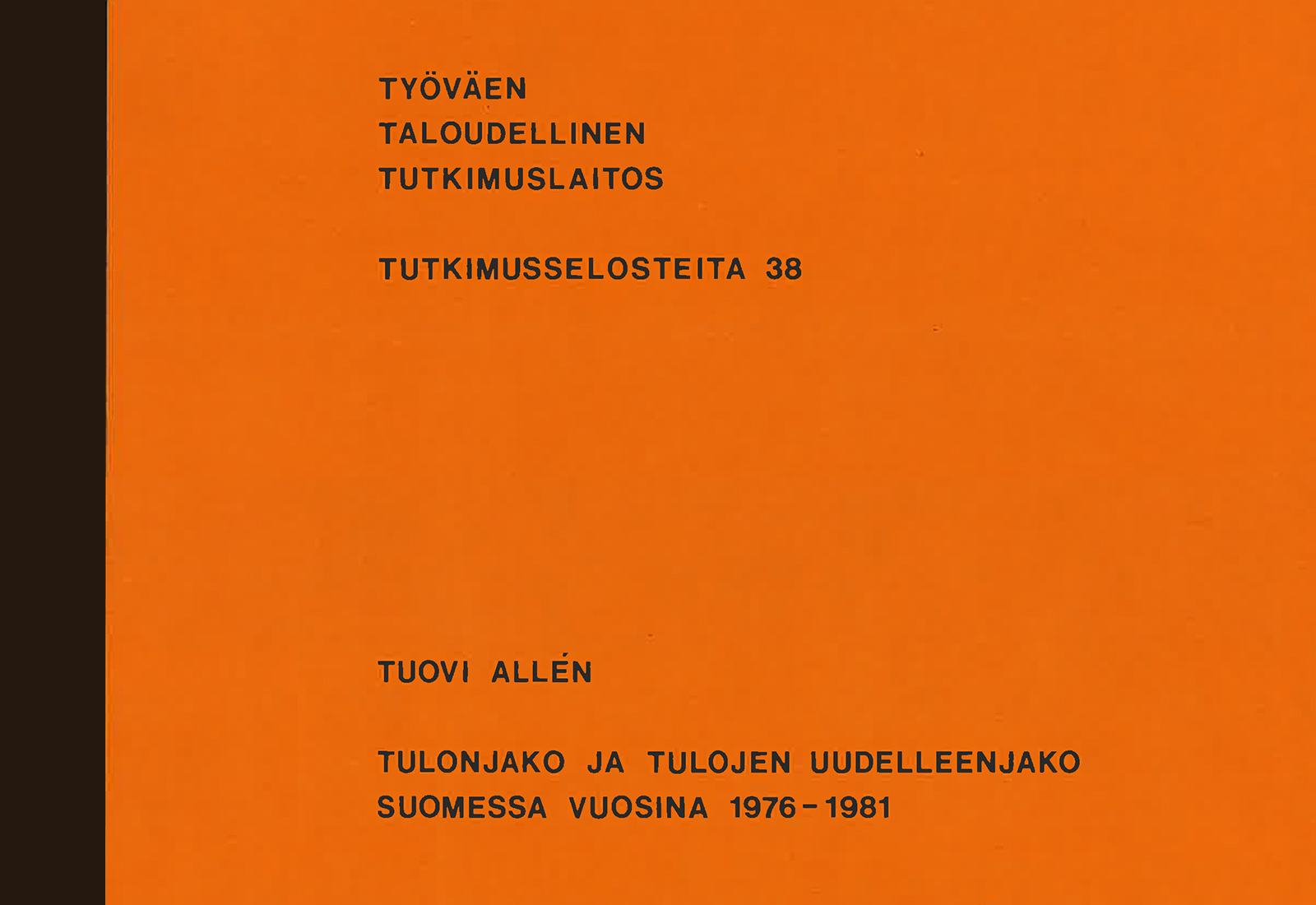 Tulonjako ja tulojen uudelleenjako Suomessa vuosina 1976–1981