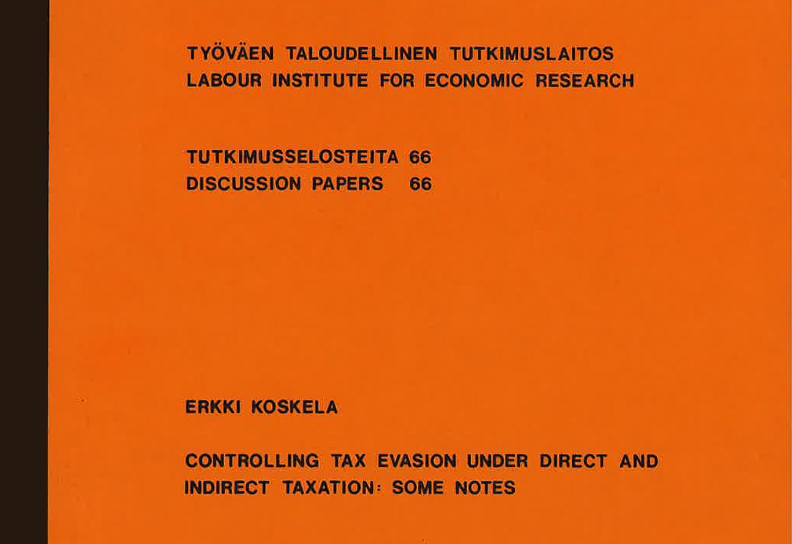 Controlling Tax Evasion Under Direct and Indirect Taxation: Some Notes