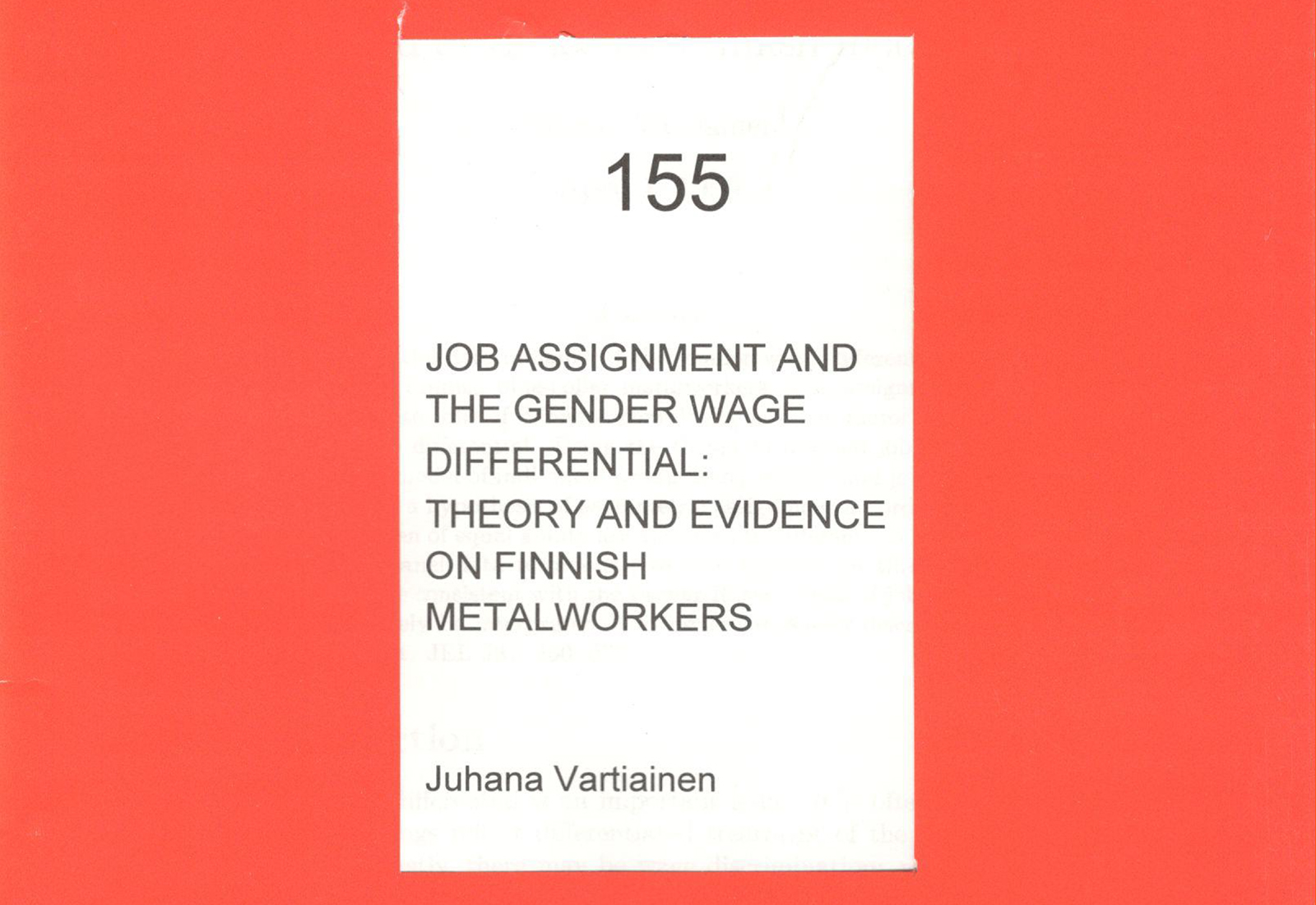 Job Assignment and the Gender Wage Differential: Theory and Evidence on Finnish Metalworkers