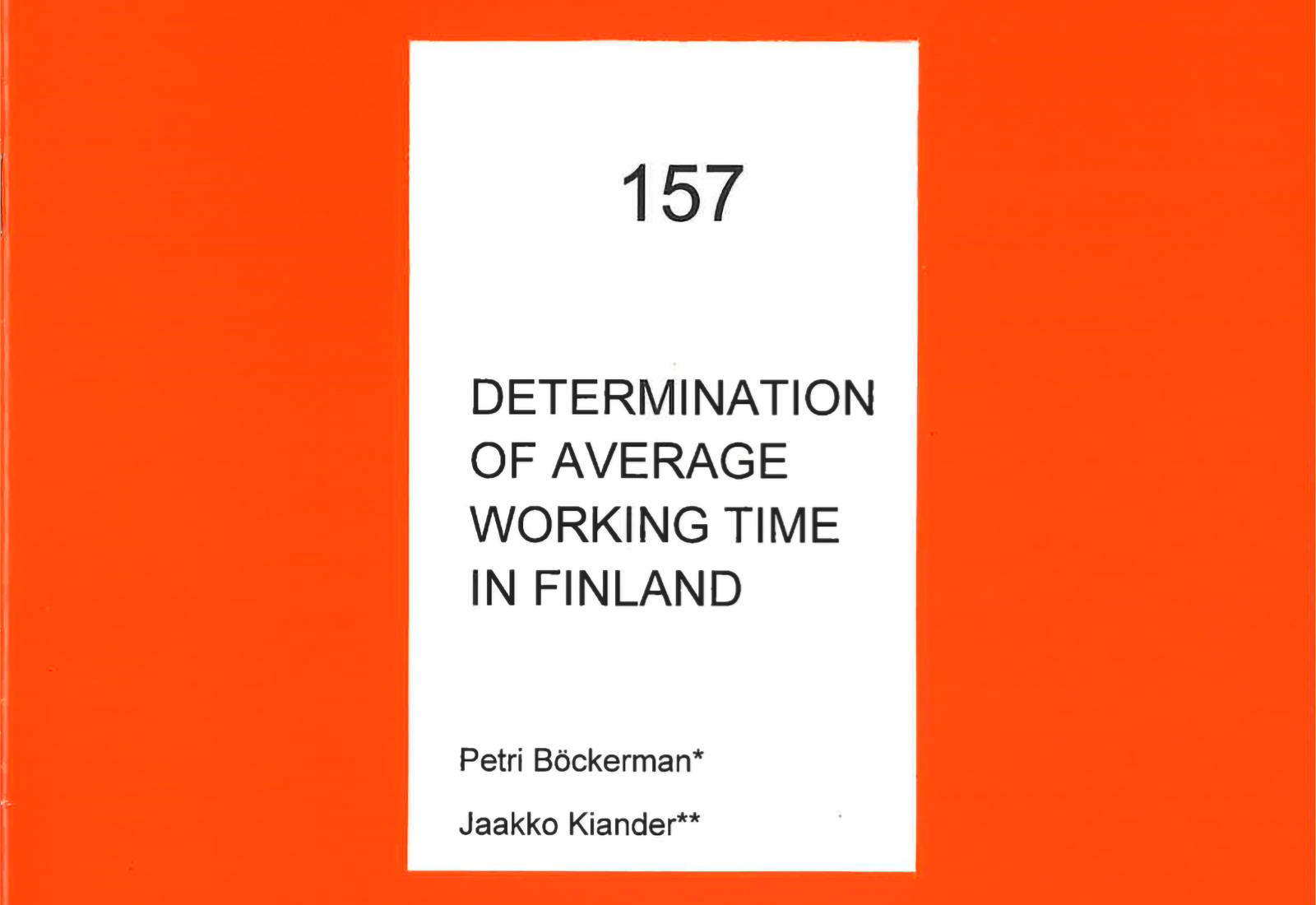 Determination of Average Working Time in Finland