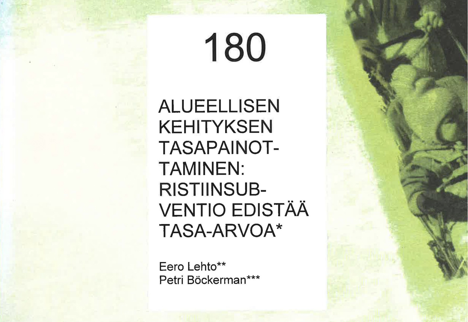 Alueellisen kehityksen tasapainottaminen: ristiinsubventio edistää tasa-arvoa