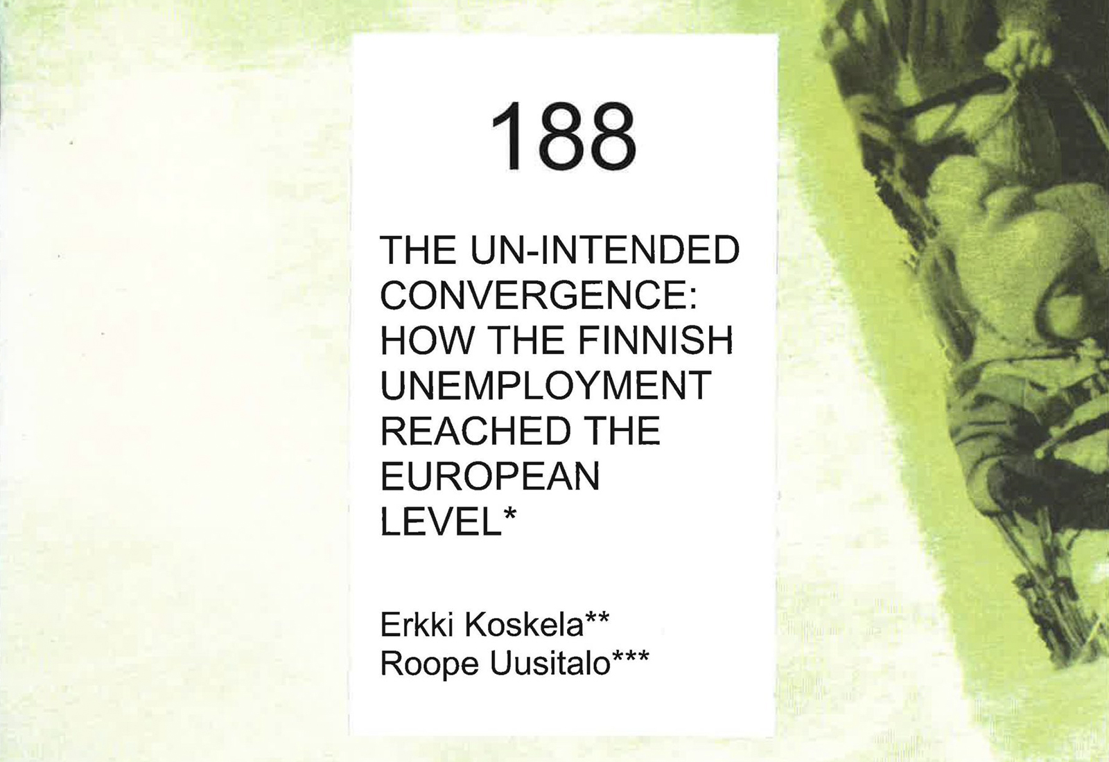 The Un-intended Convergence: How the Finnish Unemployment Reached the European Level