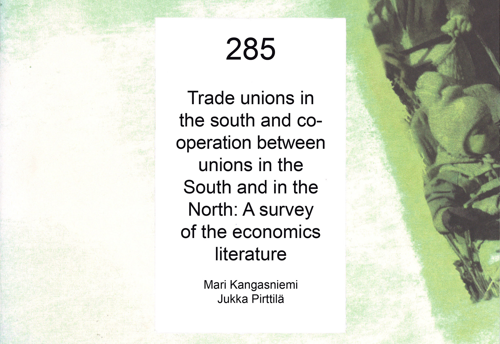 Trade unions in the south and co-operation between unions in the South and in the North: A survey of the economics literature