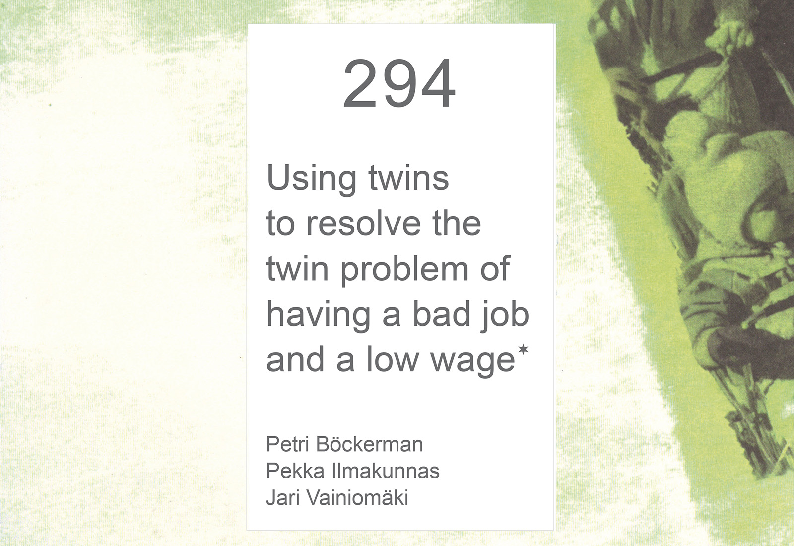 Using twins to resolve the twin problem of having a bad job and a low wage