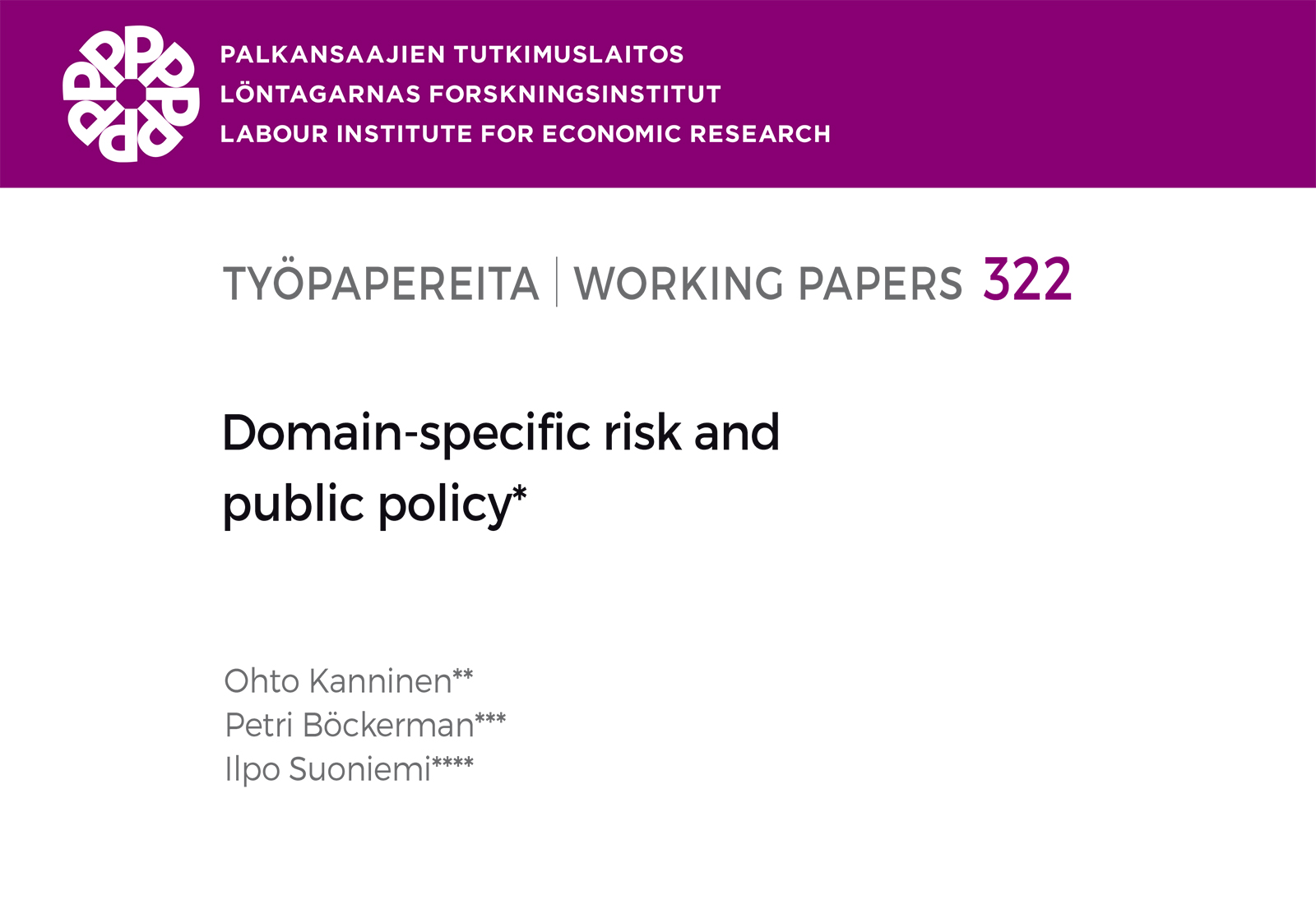 Domain-specific risk and public policy