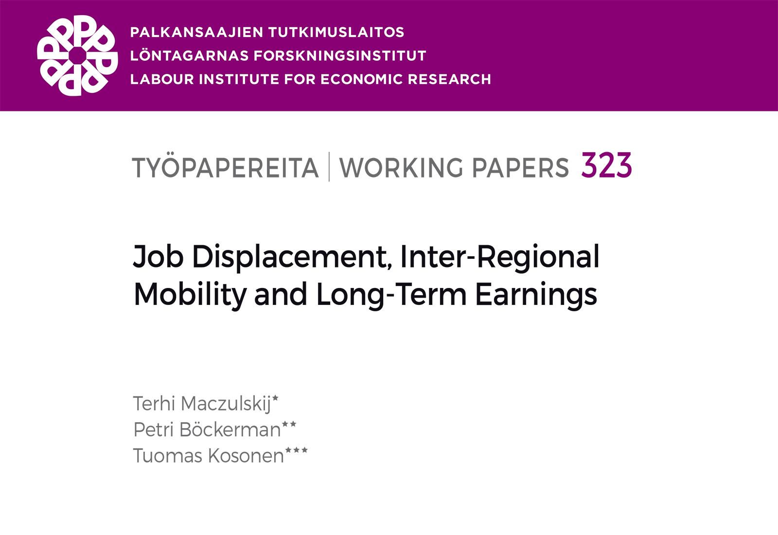 Job Displacement, Inter-Regional Mobility and Long-Term Earnings