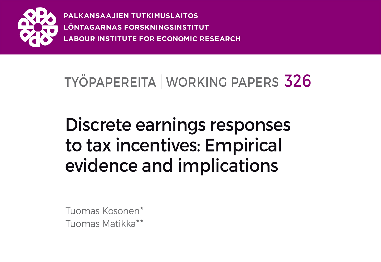 Discrete earnings responses to tax incentives: Empirical evidence and implications