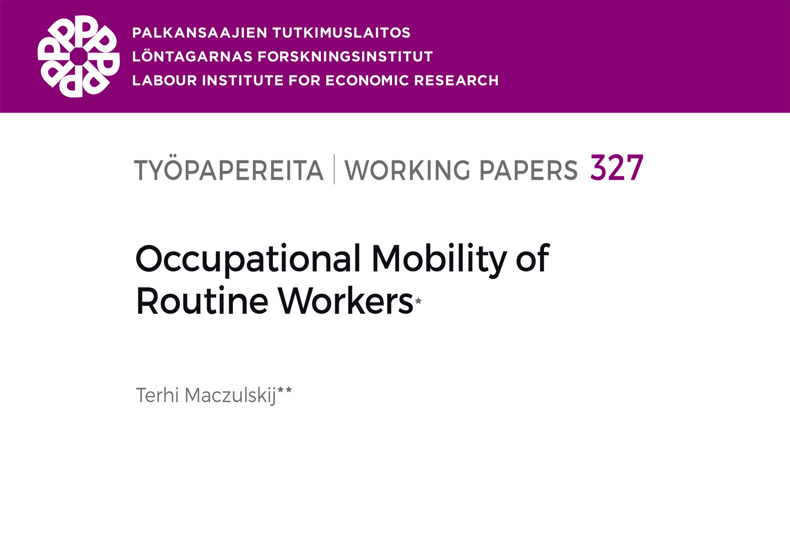 Occupational Mobility of Routine Workers