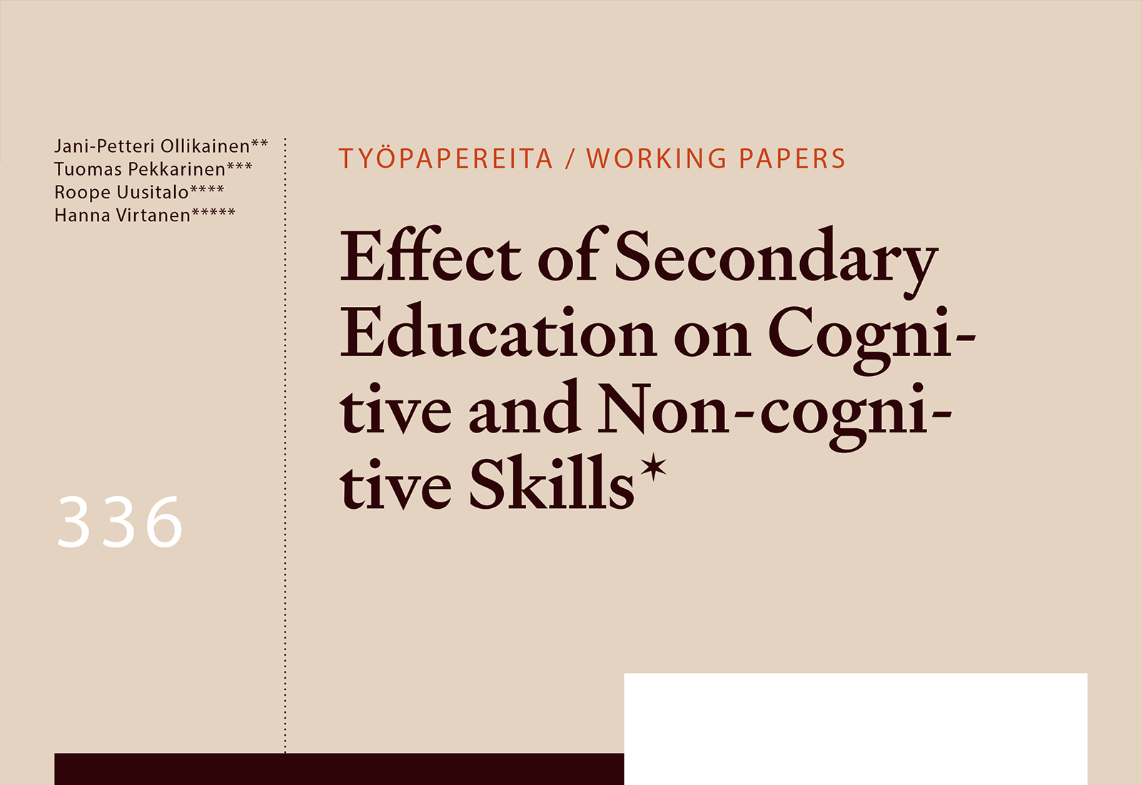 Effect of Secondary Education on Cognitive and Non-cognitive Skills