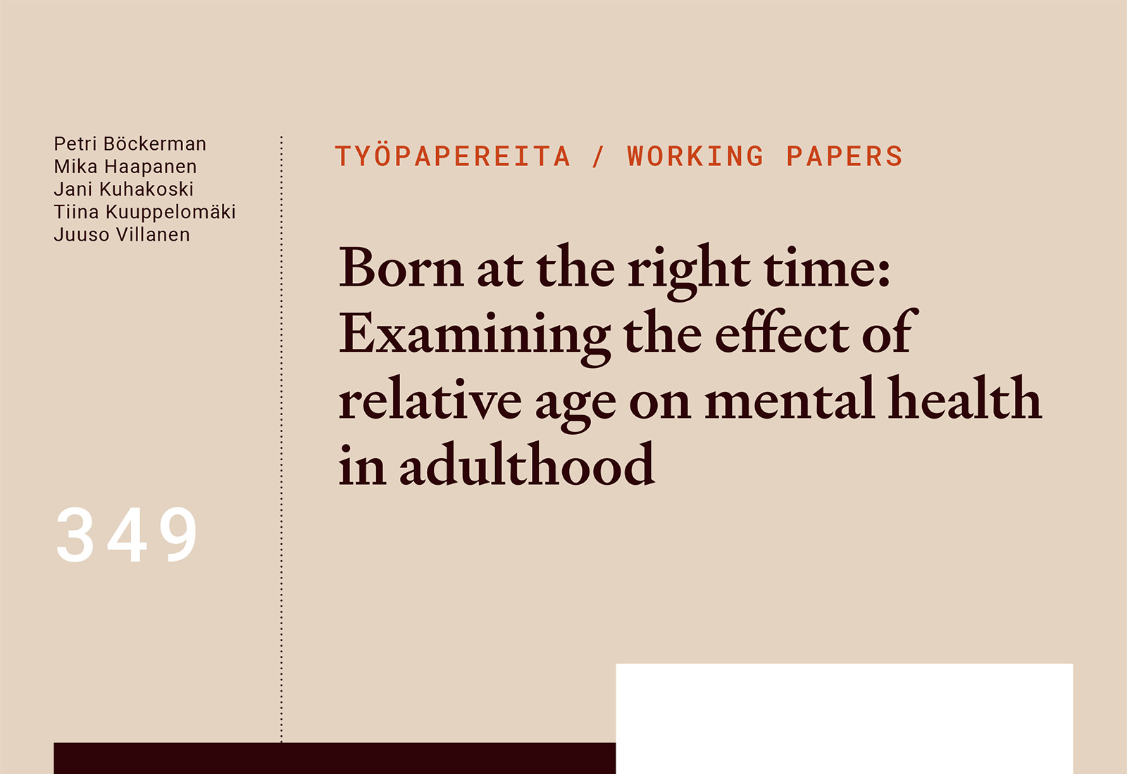 Born at the right time: Examining the effect of relative age on mental health in adulthood