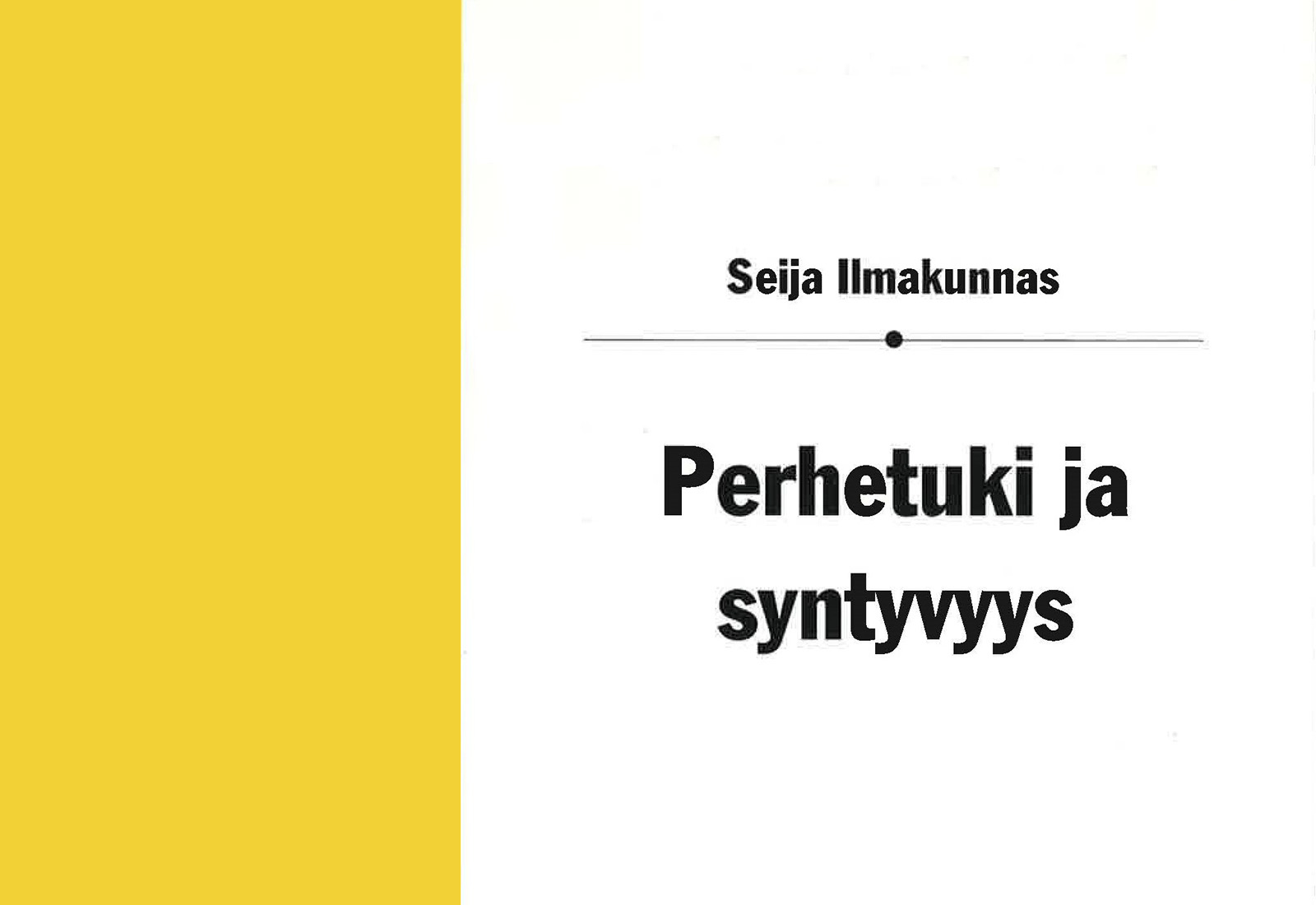 Perhetuki ja syntyvyys