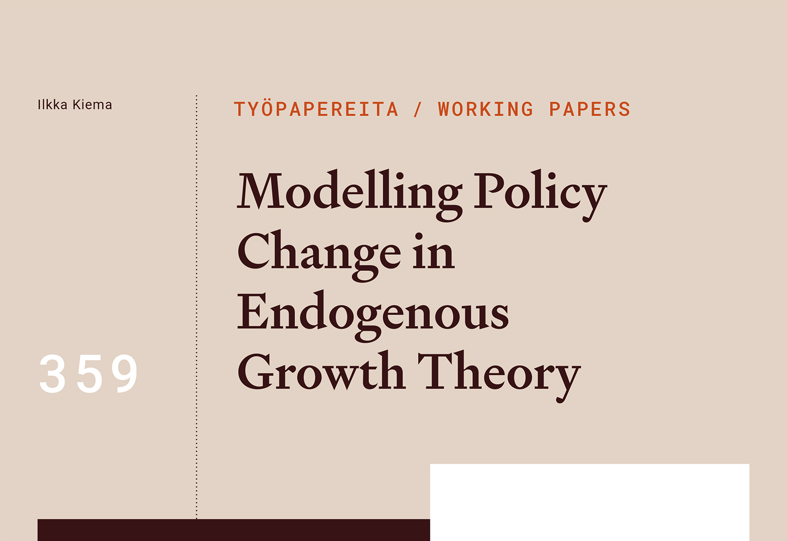 Modelling Policy Change in Endogenous Growth Theory
